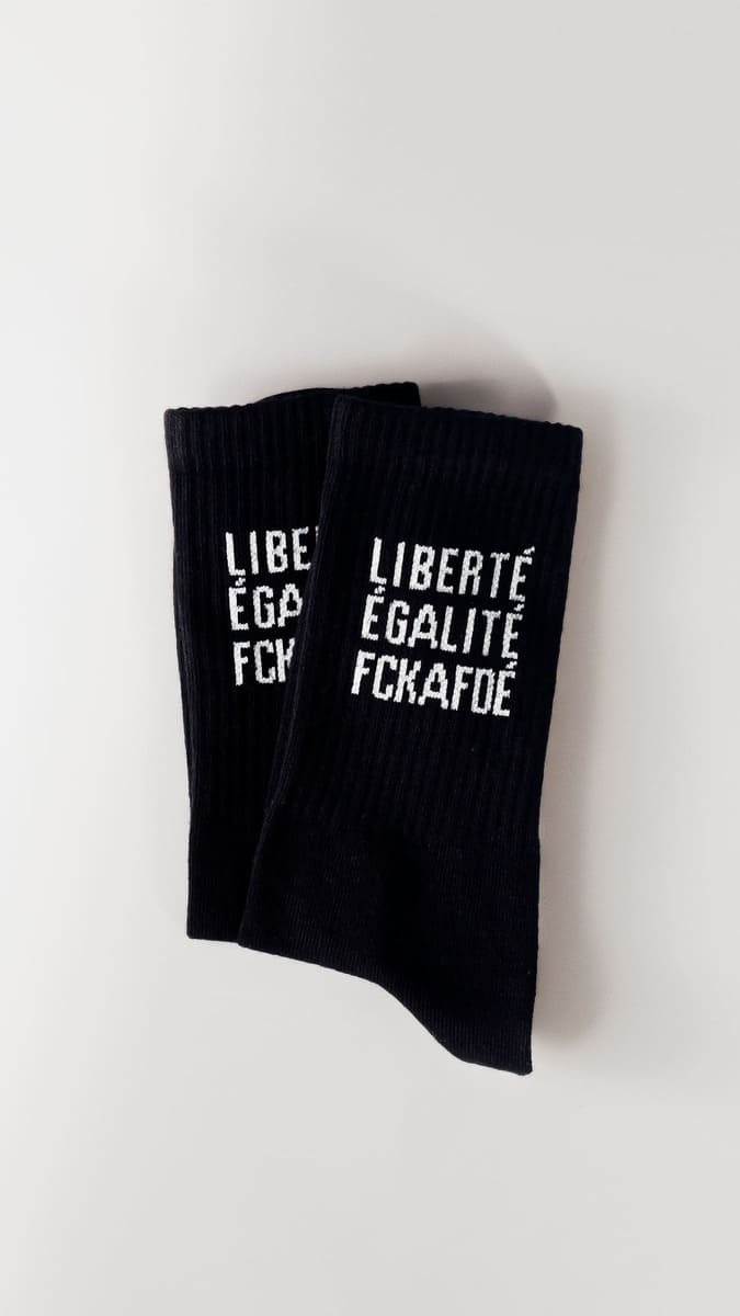 FCKAFDÉ Statement Socken, schwarz