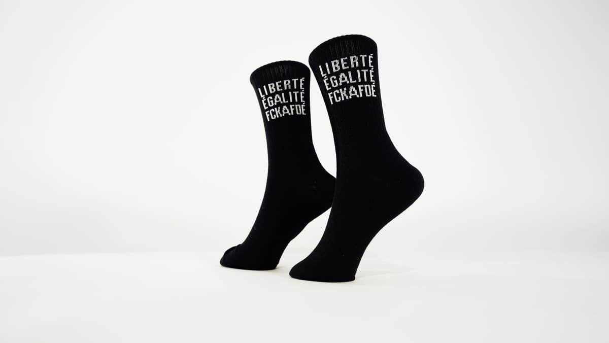 FCKAFDÉ Statement Socken, schwarz