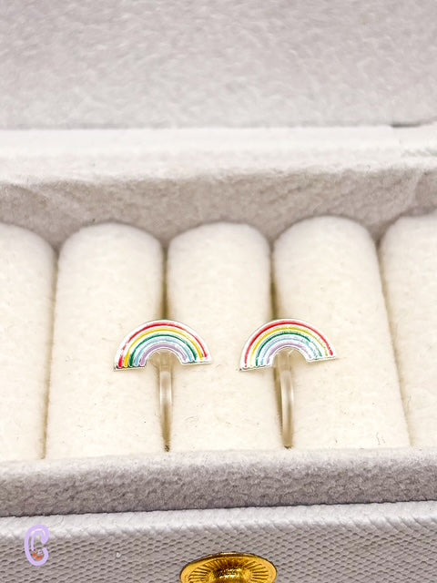Regenbogen - Ohrclips für Kinder